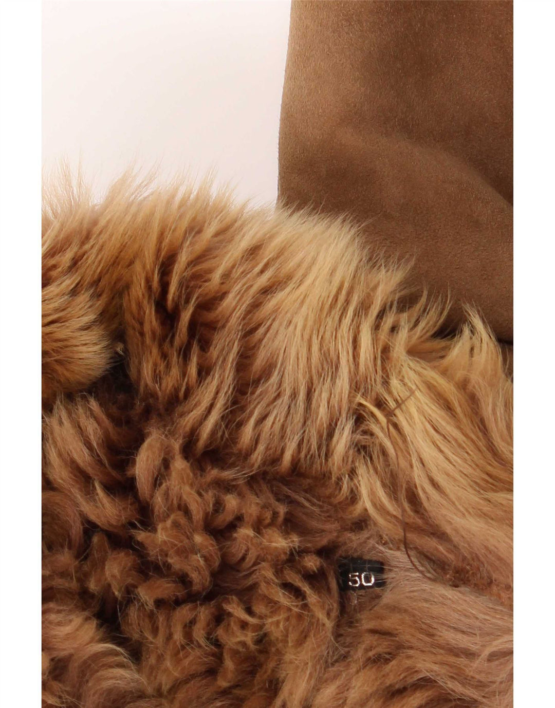 Jachetă din shearling vintage pentru femei, cu ajustare largă, IT 50 XL maro clasic