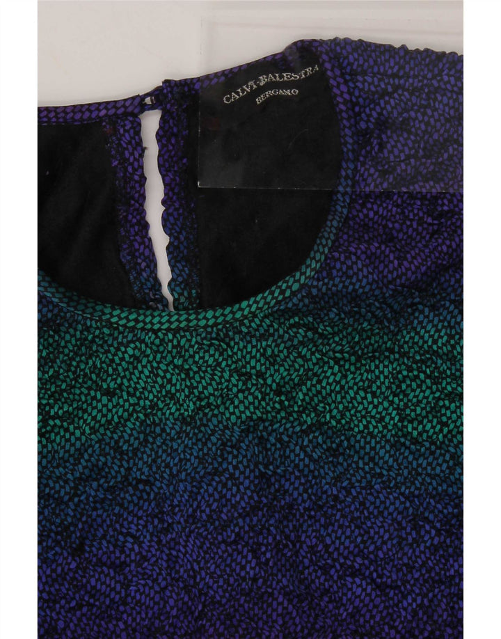 Bluză vintage cu mâneci lungi pentru femei UK 12 Medium, multicolore, cu dungi