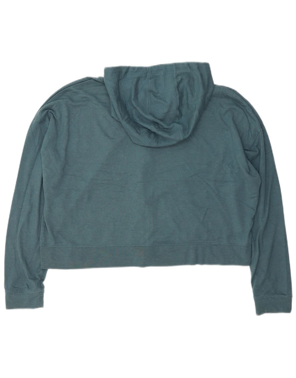 Pulover Nike Crop Oversized Zip Hoodie pentru femei UK 14 Poliester albastru mediu