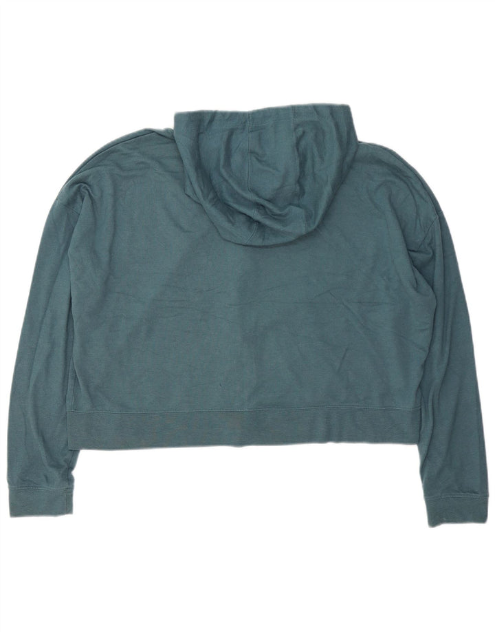 Pulover Nike Crop Oversized Zip Hoodie pentru femei UK 14 Poliester albastru mediu