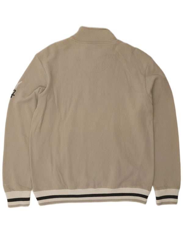 Pulover pentru bărbați CHAMPION, cu grafic, cu fermoar, cu gât, XL, bej, color block