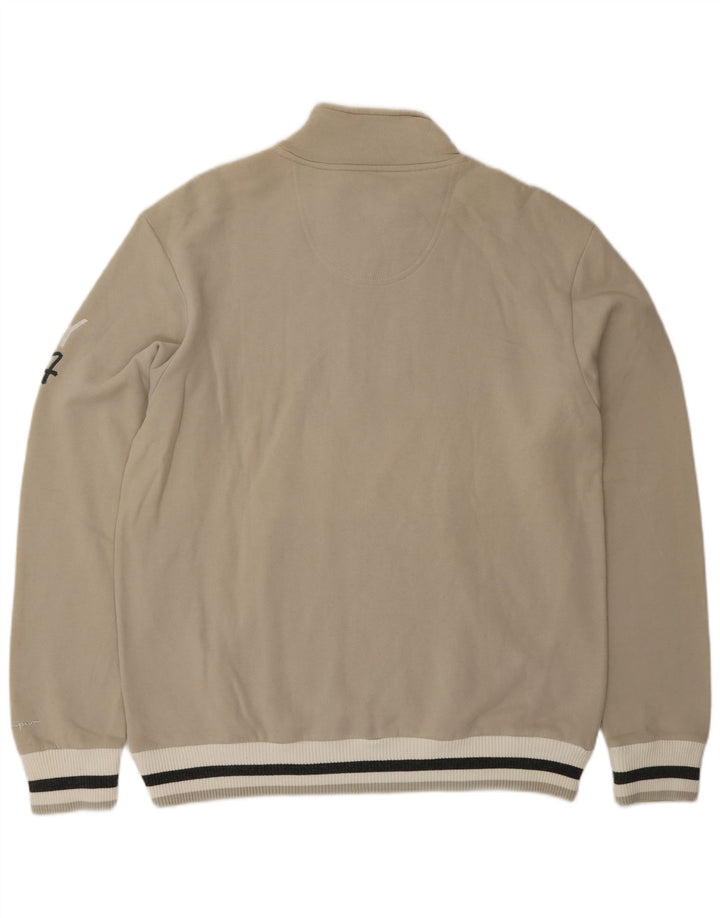 Pulover pentru bărbați CHAMPION, cu grafic, cu fermoar, cu gât, XL, bej, color block