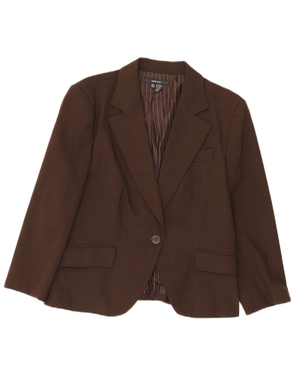 Blazer pentru femei Zara cu 1 nasture EU 44 XL Maro Poliester
