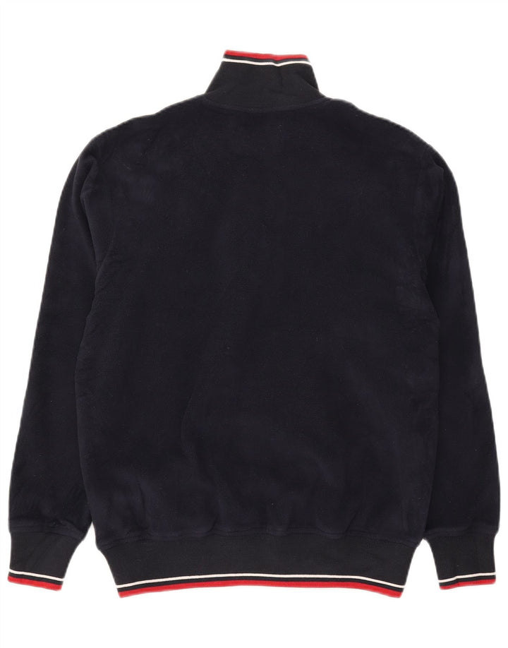 NORTH SAILS Mens Zip Neck Fleece Jumper Small Navy Blue Polyester