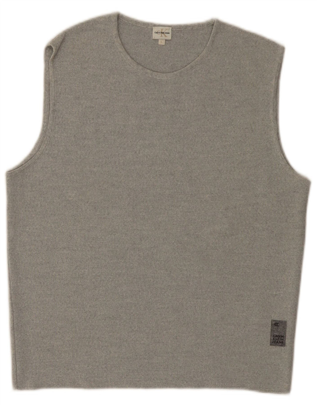 CALVIN KLEIN JEANS Vestă de damă Tank Top UK 14 Lână mare gri