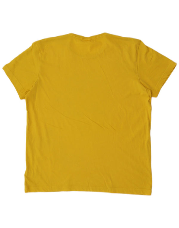 Tricou grafic Adidas pentru bărbați Top mare din bumbac galben