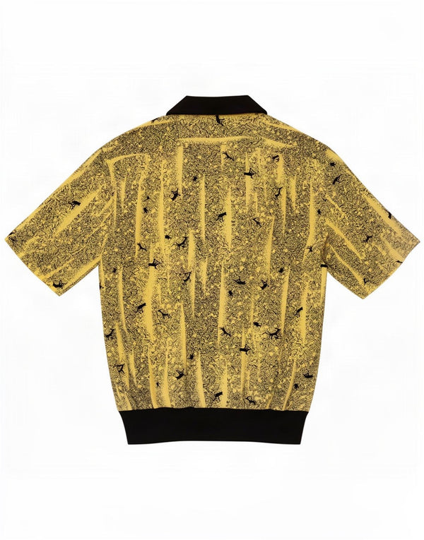 Camasa pulover oversize cu model abstract pentru femei Desiree UK 14 mare galben