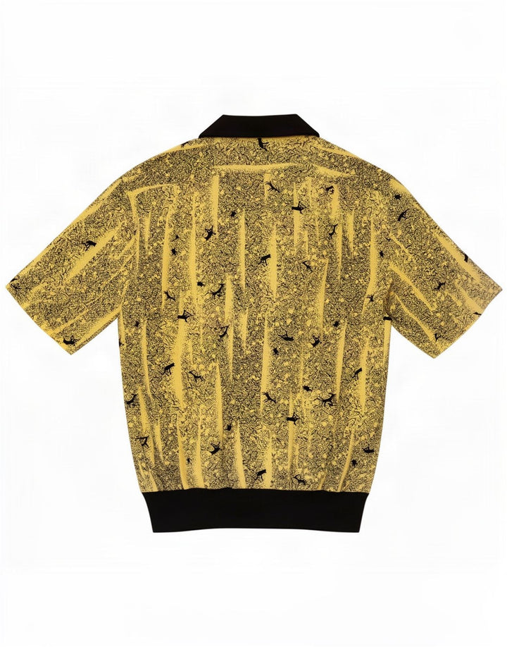 Camasa pulover oversize cu model abstract pentru femei Desiree UK 14 mare galben