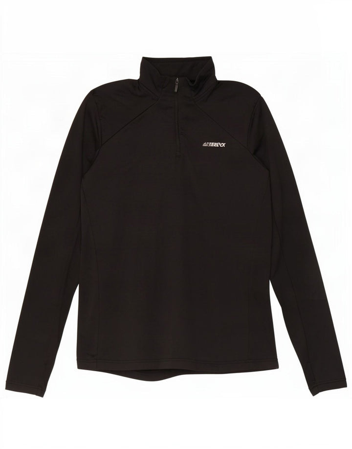 Adidas pentru femei Terrex Zip Neck Pullover Trening Top UK 16 Large Black