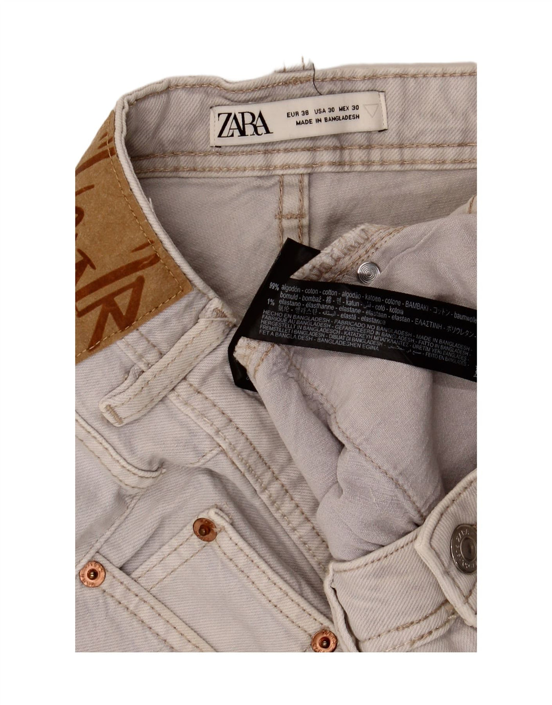 Pantaloni scurți din denim pentru bărbați Zara EU 38 Small W30 Bumbac gri