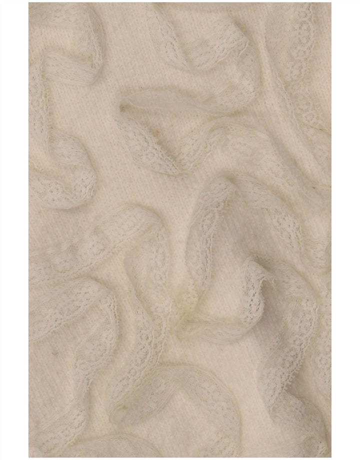 Pulover pentru femeie cu gât de barcă Zara UK 14 Medium White