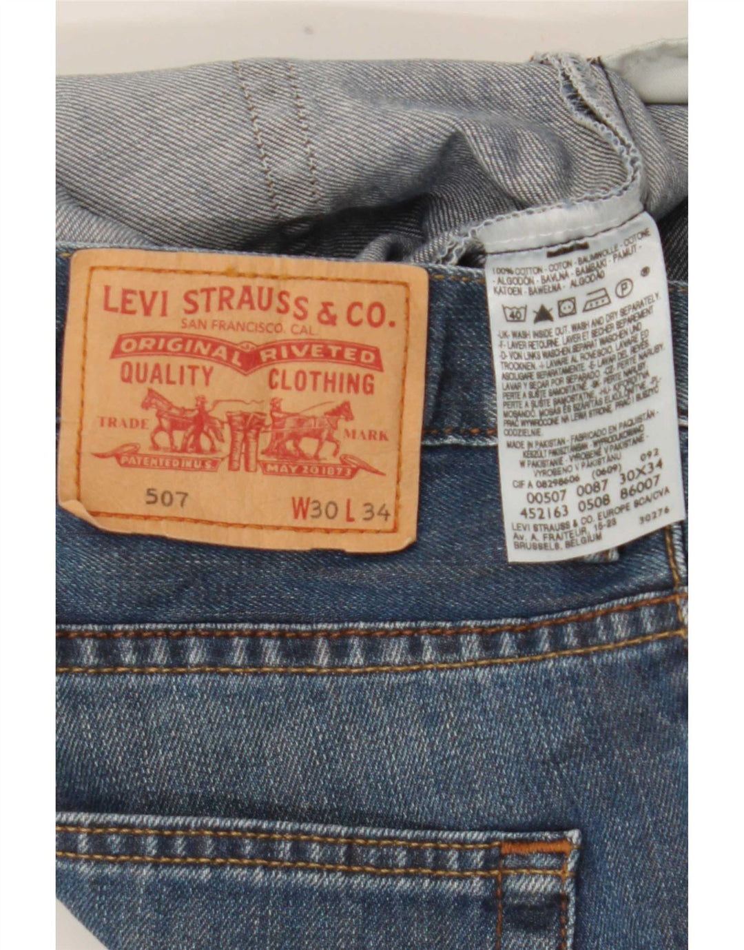 Blugi pentru bărbați Levi's 507 Bootcut W30 L30 Bumbac albastru