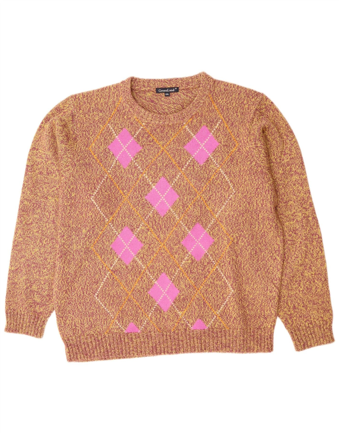 GREENLAND Womens UK 20 2XL Multicolor Argyle/Diamond Acrylic