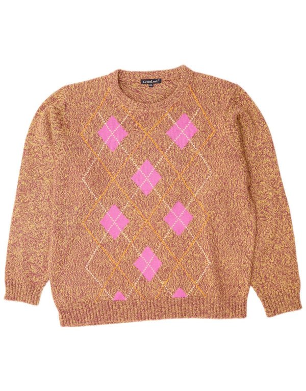 GREENLAND Womens UK 20 2XL Multicolor Argyle/Diamond Acrylic