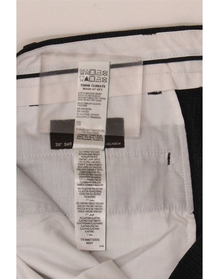 Pantaloni casual drepti pentru bărbați Marks & Spencer W38 L29 Poliester bleumarin