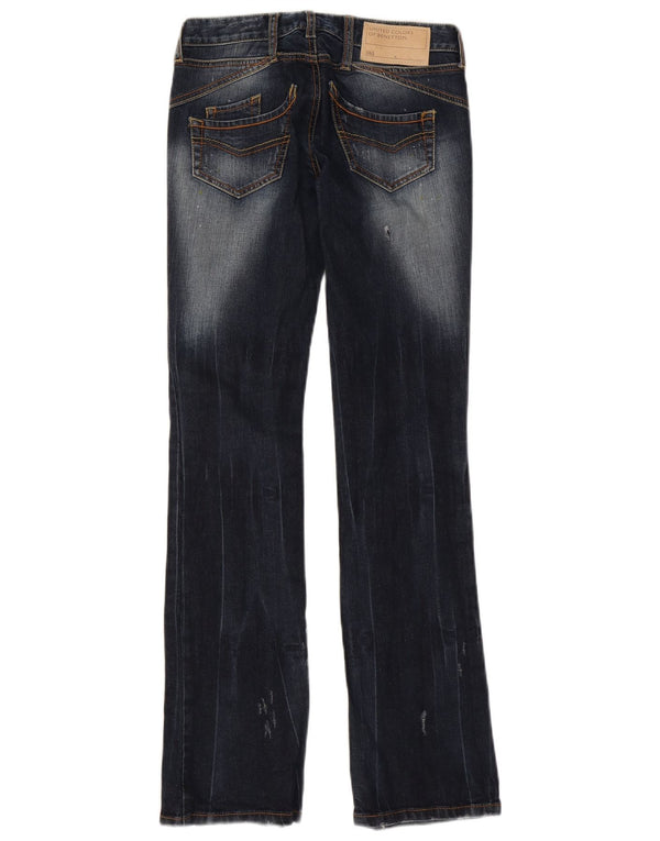 Blugi Benetton pentru femei Distressed Bootcut W26 L31 bleumarin