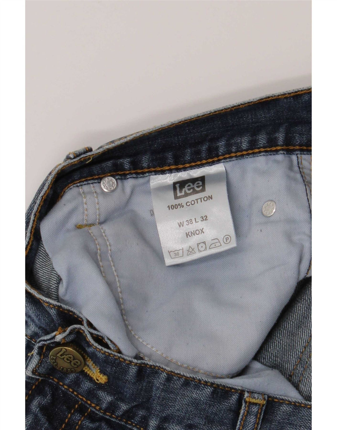 Blugi Lee Bărbați Knox Distressed Straight W38 L32 Bumbac albastru