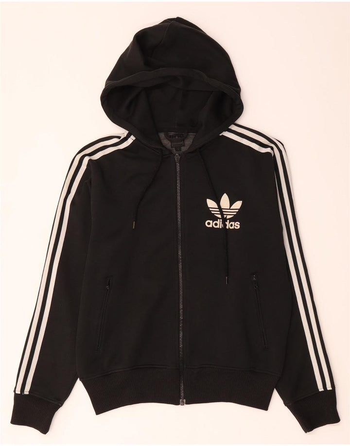 Pulover Adidas pentru femei cu fermoar, UK 16, poliester negru mare