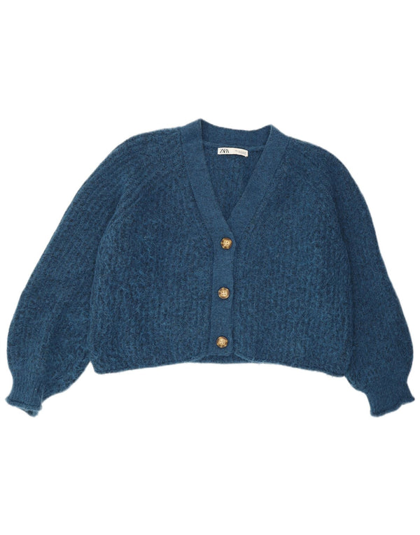 Pulover cardigan supradimensionat pentru femei Zara UK 10 Poliester albastru mic