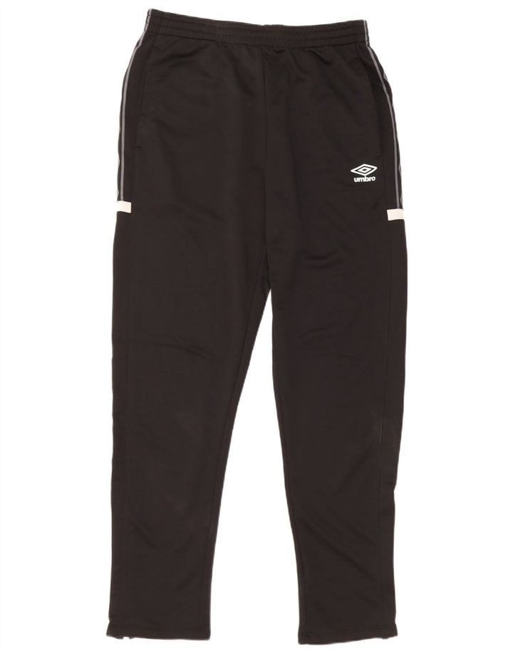 Pantaloni de trening grafic Umbro pentru bărbați, poliester mediu negru