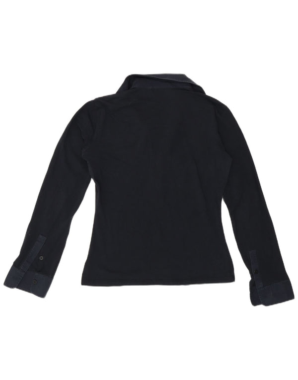 Cămașă polo cu mânecă lungă pentru femei Max Mara UK 14 Mediu Bleumarin Colorblock