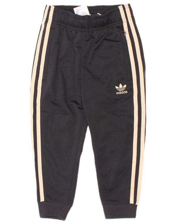 Pantaloni de trening Adidas baieti Joggeri 3-4 ani poliester negru