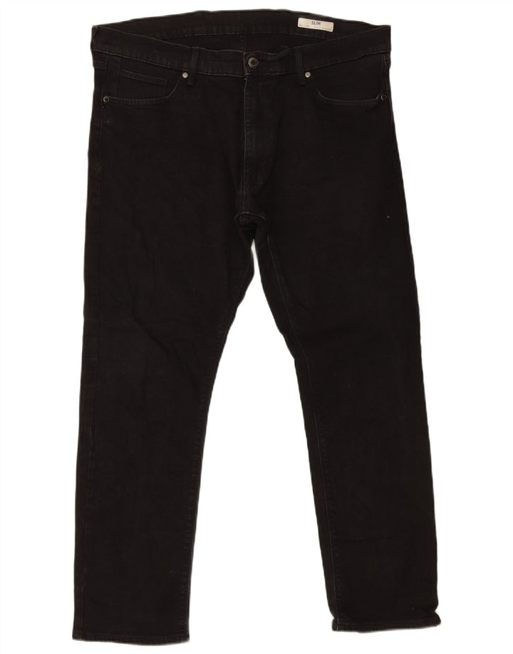 Blugi slim pentru bărbați Marks & Spencer W38 L29 bumbac negru