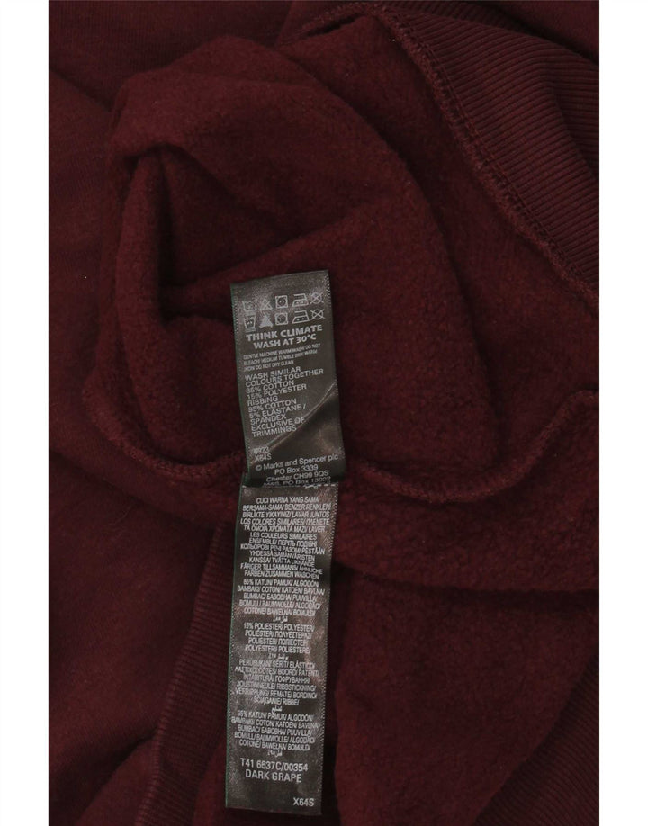 Hanorac pentru bărbați Marks & Spencer Pulover mare din bumbac burgundă