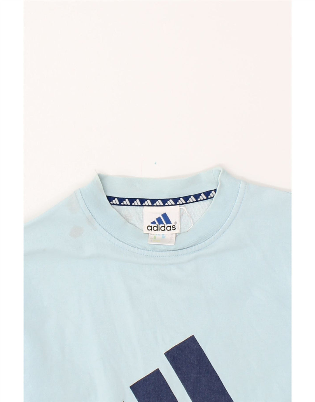ADIDAS Mens Graphic Sweatshirt Jumper UK 34/36 Small Blue Vintage Adidas and Second-Hand Adidas from Messina Hembry 