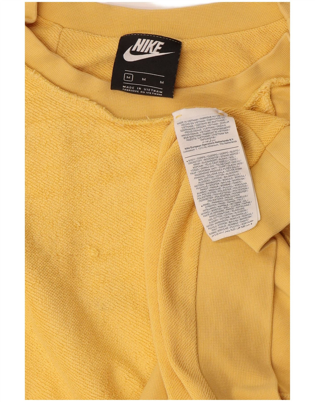 Pulover Nike pentru bărbați, bumbac galben mediu