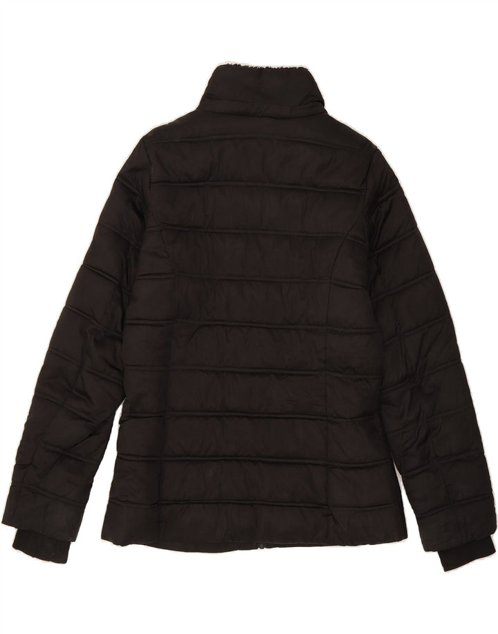 NAUTICA Womens Hooded Padded Jacket UK 14 Medium Black Polyester Vintage Nautica and Second-Hand Nautica from Messina Hembry 