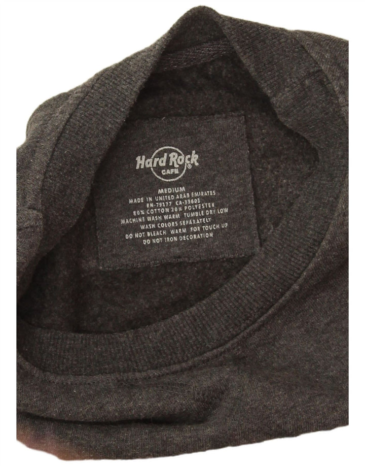 Hanorac cu grafică Hollywood Hard Rock Cafe pentru bărbați, pulat, gri mediu