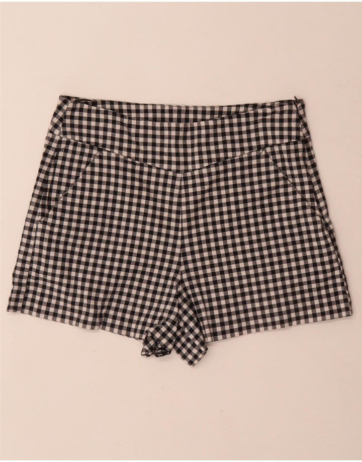 Pantaloni Zara Womens Trafaluc Hot Pants Medium W28 Black Gingham Bumbac