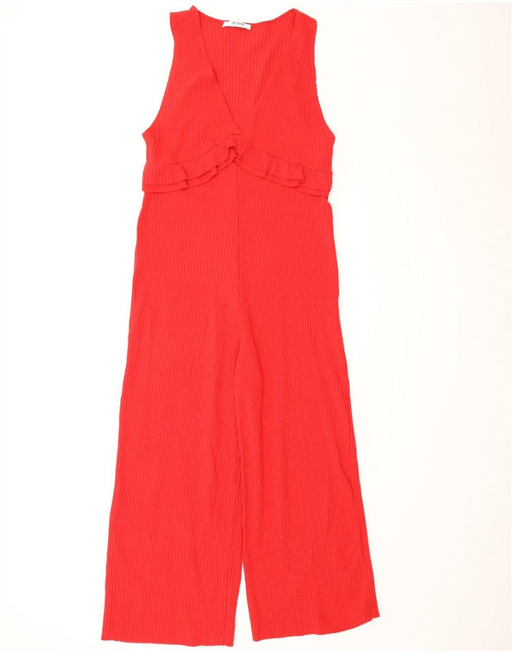 ZARA Womens Sleeveless Jumpsuit UK 12 Medium Red Vintage Zara and Second-Hand Zara from Messina Hembry 