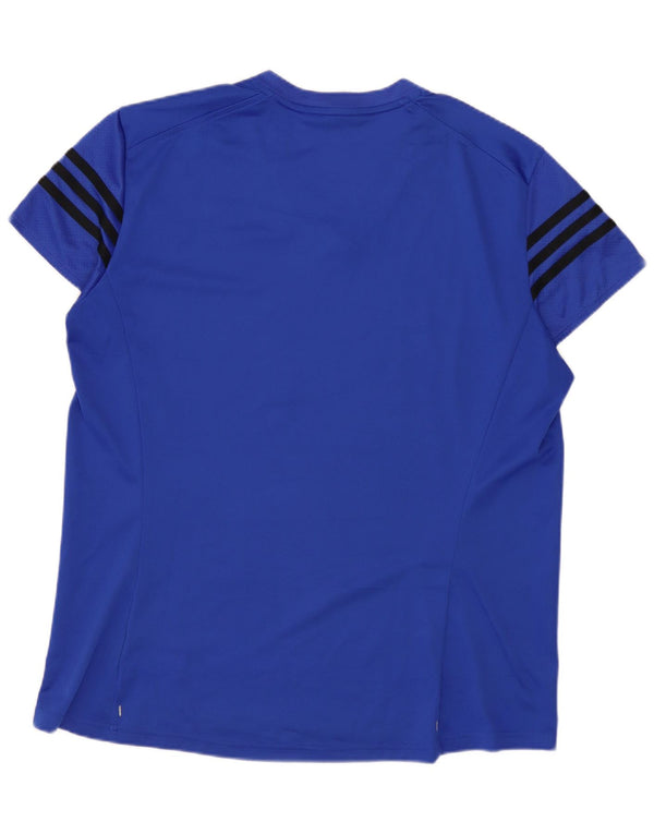 Tricou ADIDAS Climalite pentru femei, Marea Britanie 20/22 XL, poliester albastru