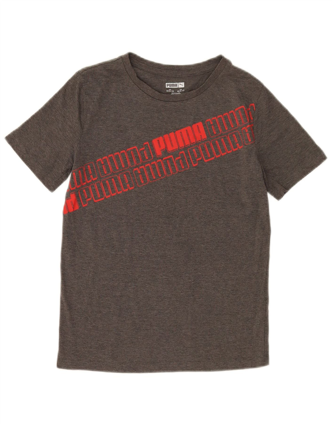 Tricou grafic Puma pentru băieți Top 10-11 ani bumbac gri mediu