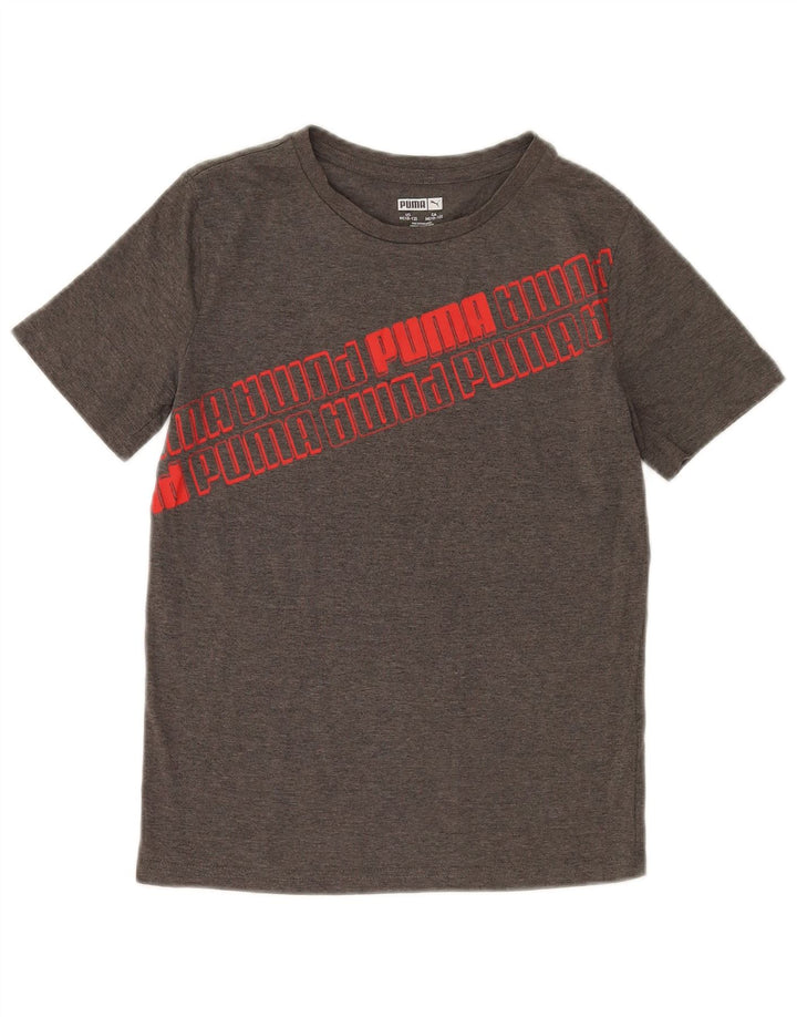 Tricou grafic Puma pentru băieți Top 10-11 ani bumbac gri mediu