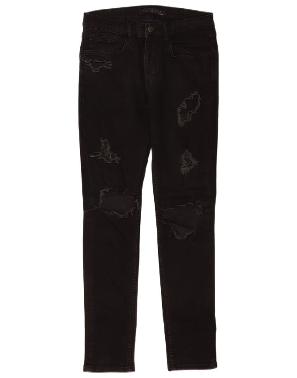 Blugi skinny distressed pentru bărbați Zara EU 36 XS W29 L30 Negri