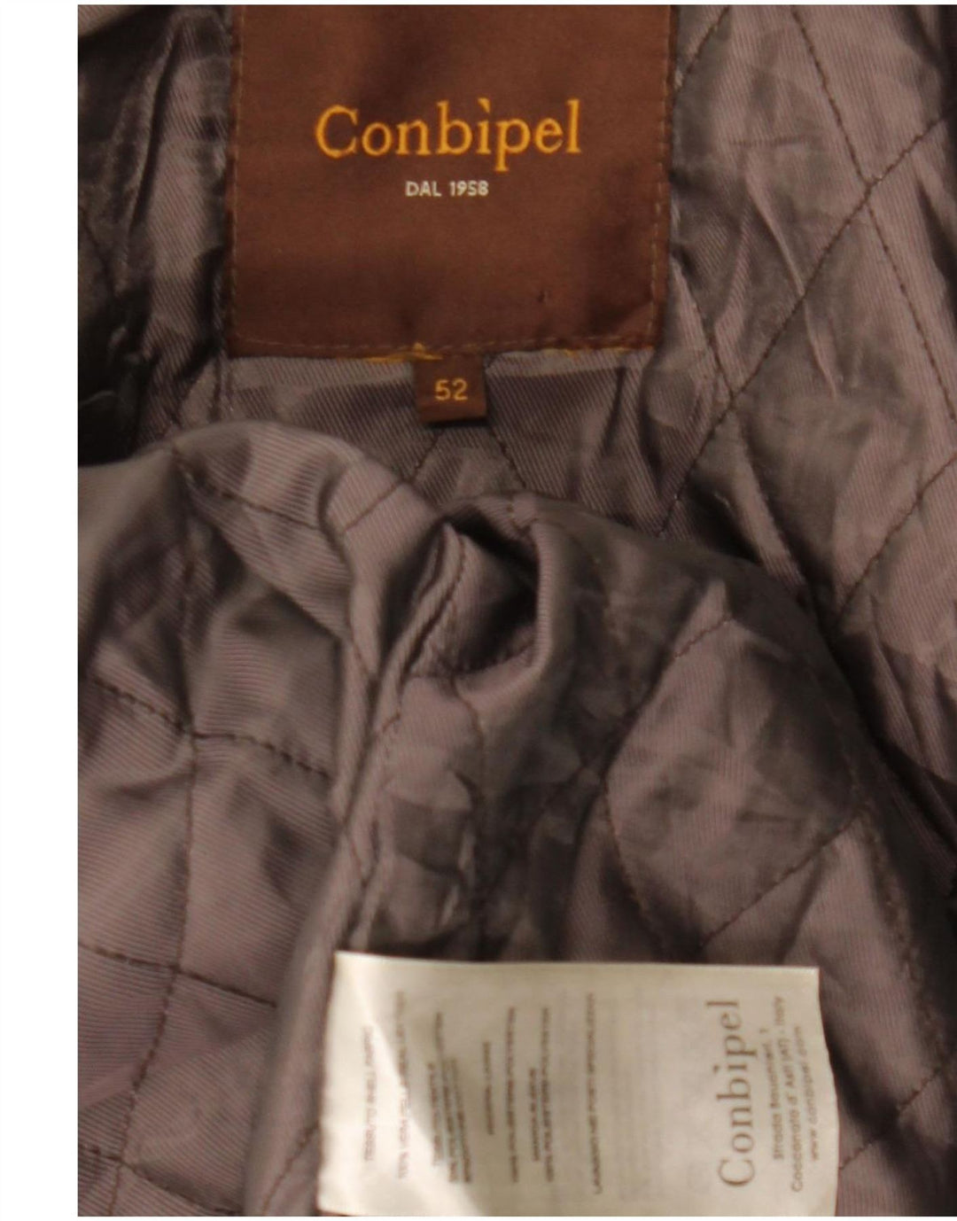 Conbipel Mens Military Leather Jacket IT 52 Large Grey Leather