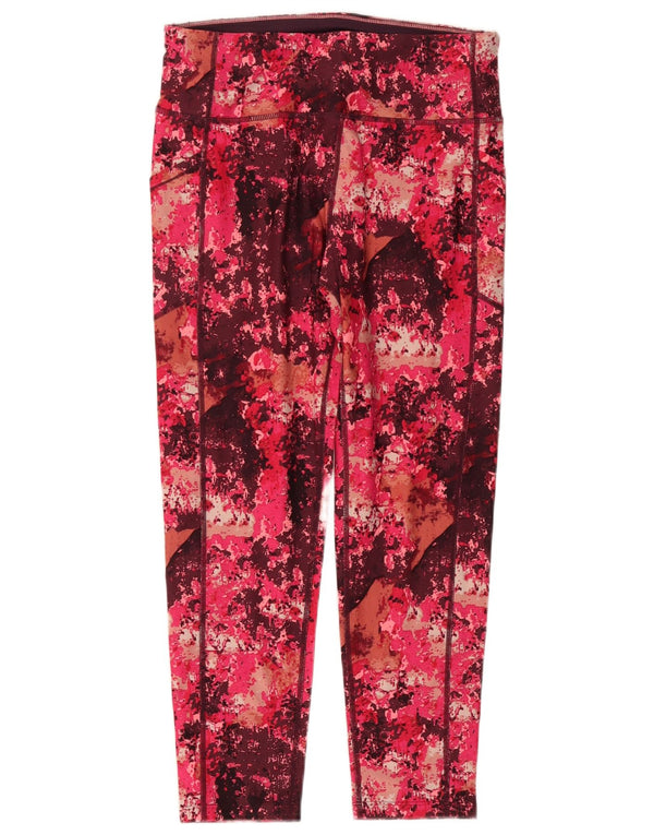 CALVIN KLEIN Leggings pentru femei cu model abstract, Marea Britanie 14, nailon burgundy mare