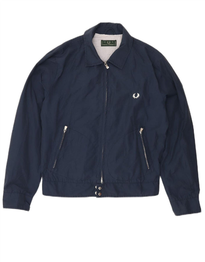 FRED PERRY Bomber Jacket pentru bărbați UK 40 mare, albastru bleumarin, bumbac