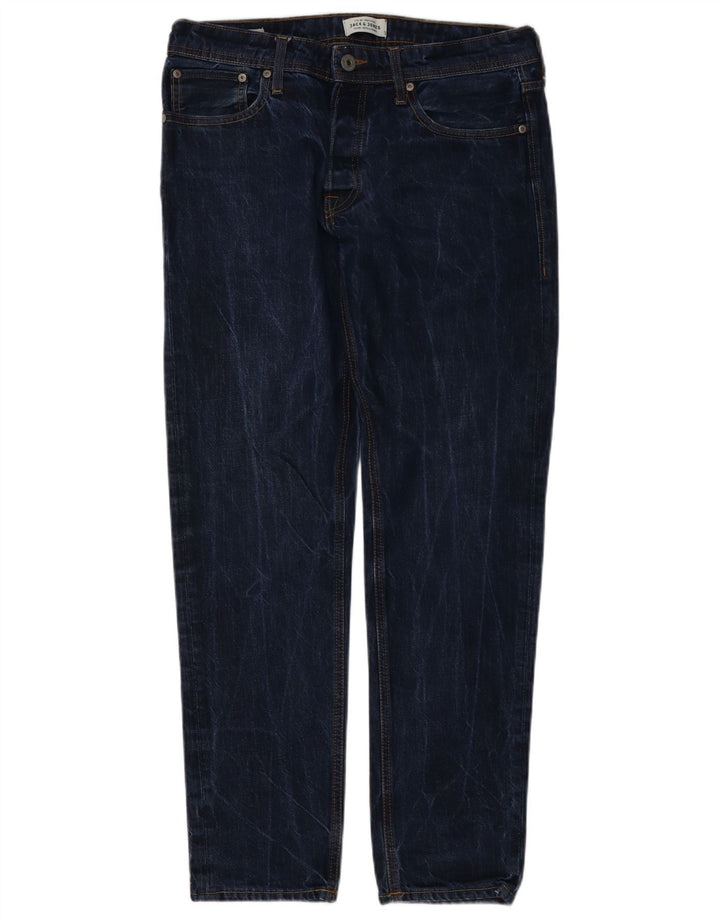 Blugi slim pentru bărbați Jack & Jones W32 L32 bumbac bleumarin