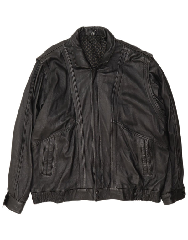 Jachetă de aviator vintage pentru bărbați cu fermoar UK 42 XL negru