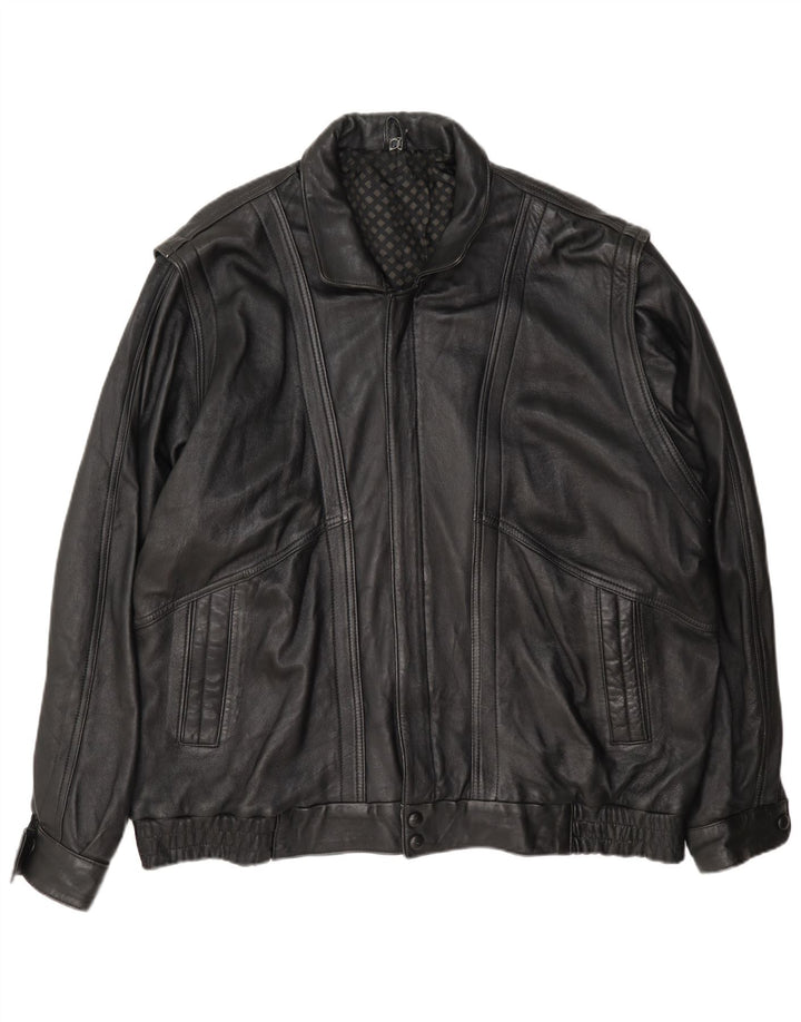 Jachetă de aviator vintage pentru bărbați cu fermoar UK 42 XL negru