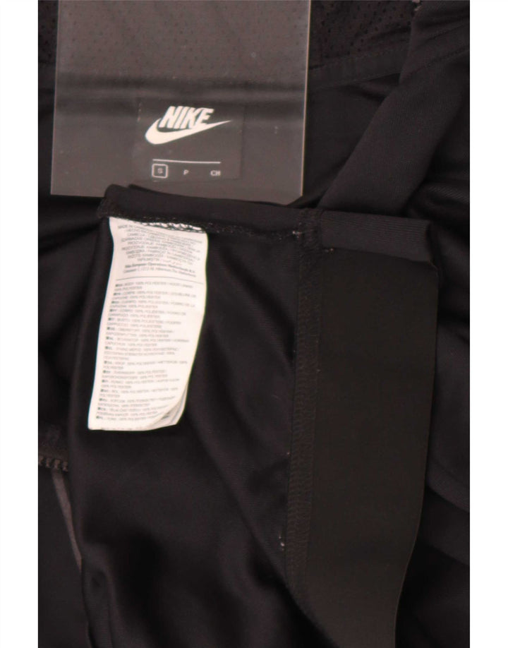 Pulover Nike pentru bărbați, cu grafic, cu fermoar și cu glugă, poliester, negru