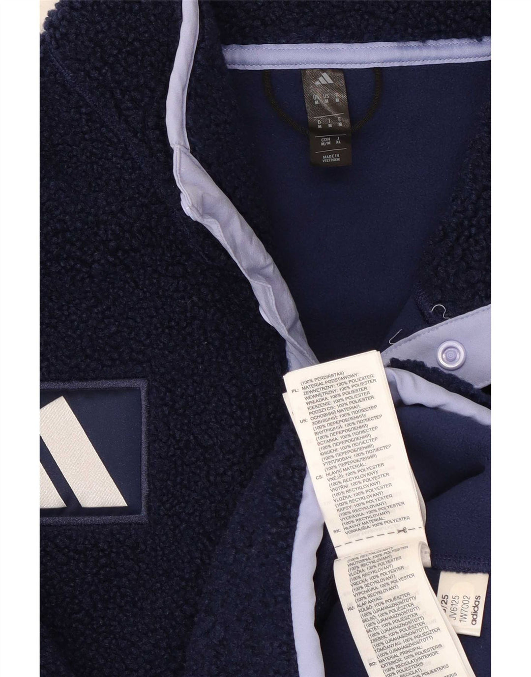 Pulover pentru bărbați Adidas Team GB, cu gât cu nasturi, fleece, mediu, bleumarin, color block