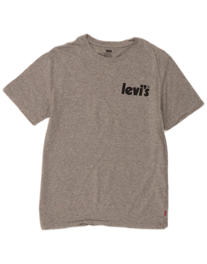 Tricou grafic Levi's pentru bărbați Top mic, gri, bumbac cu pete