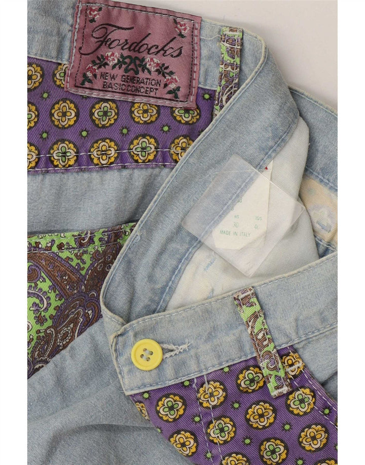 Bermude Fordocks pentru bărbați IT 46 Small W30 Blue Patchwork Bumbac