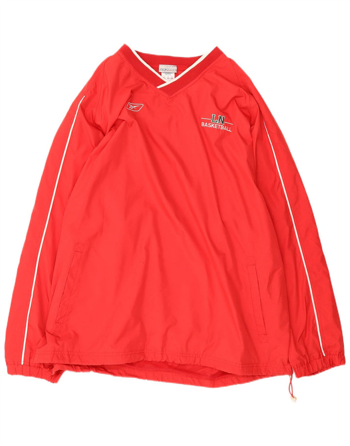 Trening pentru bărbați Reebok Graphic Pullover Top 2XL Red Striped Poliester Sports