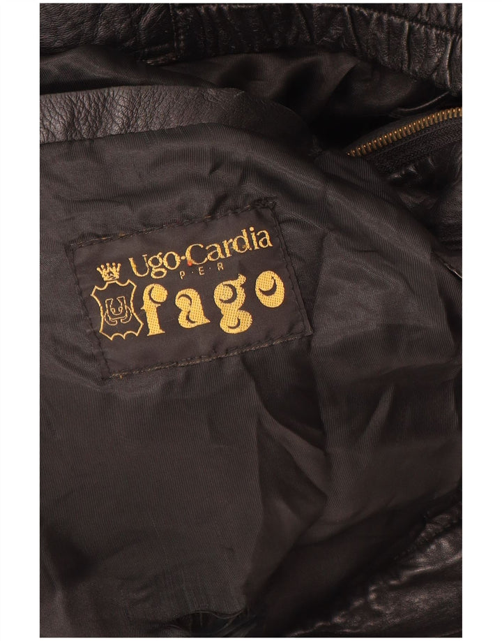 Jachetă de piele vintage pentru bărbați UK 42 XL din piele neagră